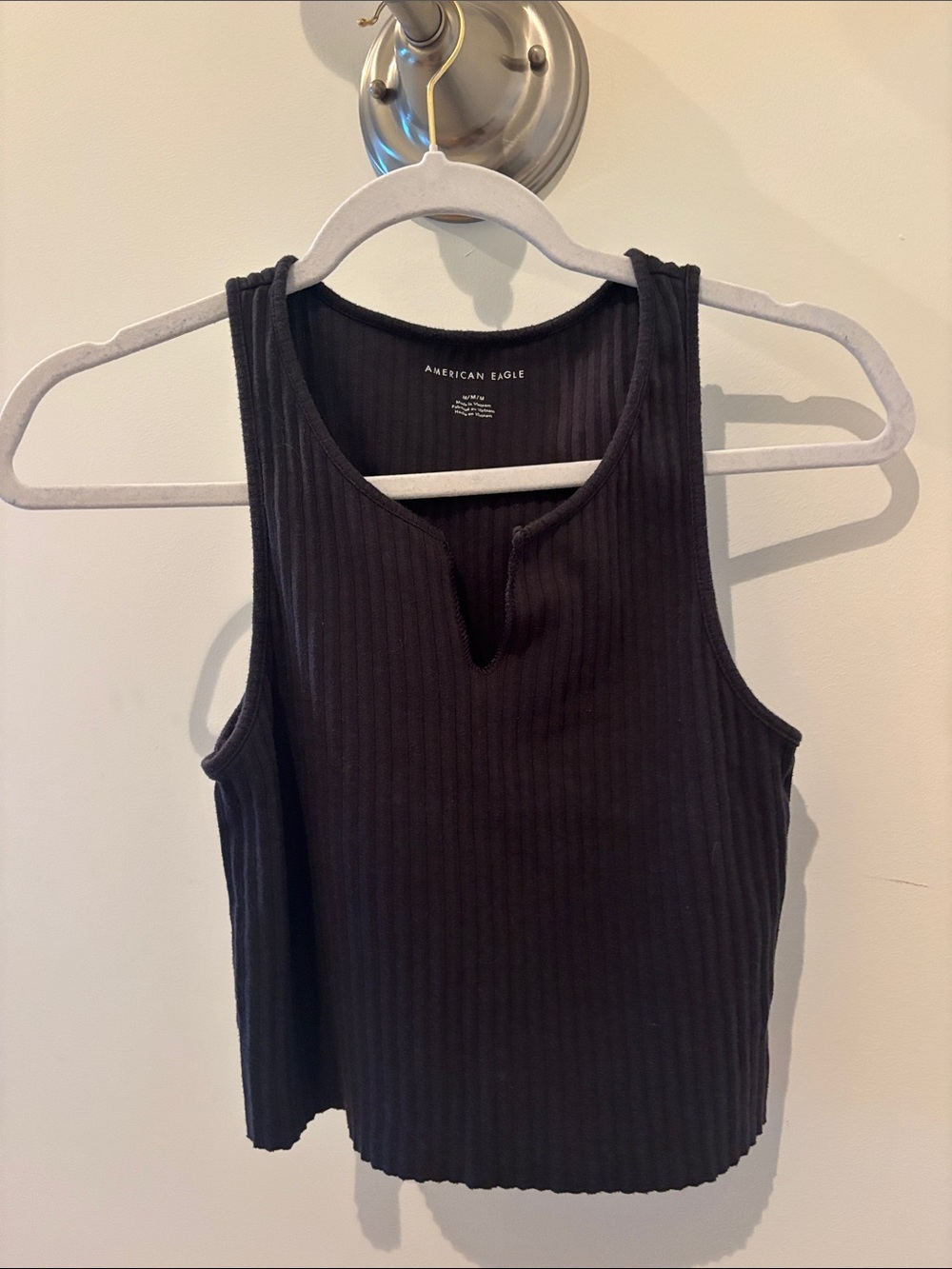 American Eagle Outfitters Black Ribbed Tank Top